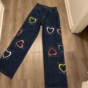 Small Oversized cargo wide leg pant colorful pockets
